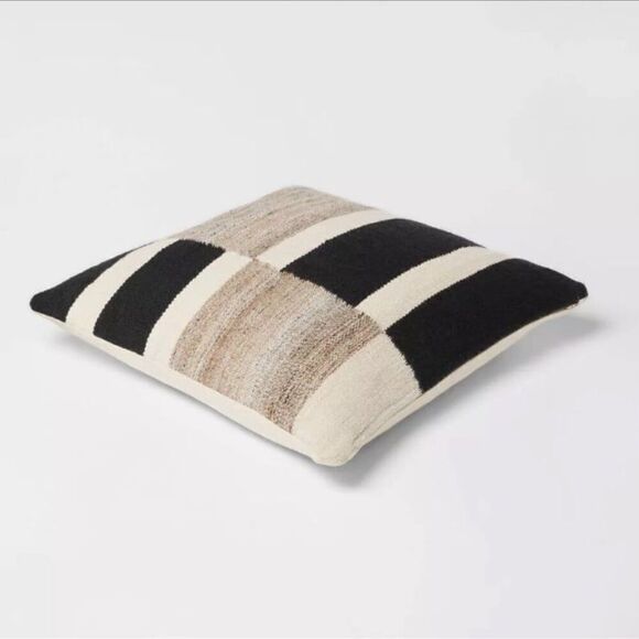 Threshold Woven Blocked Oversized 24x24” Throw Pillow - Picture 1 of 5